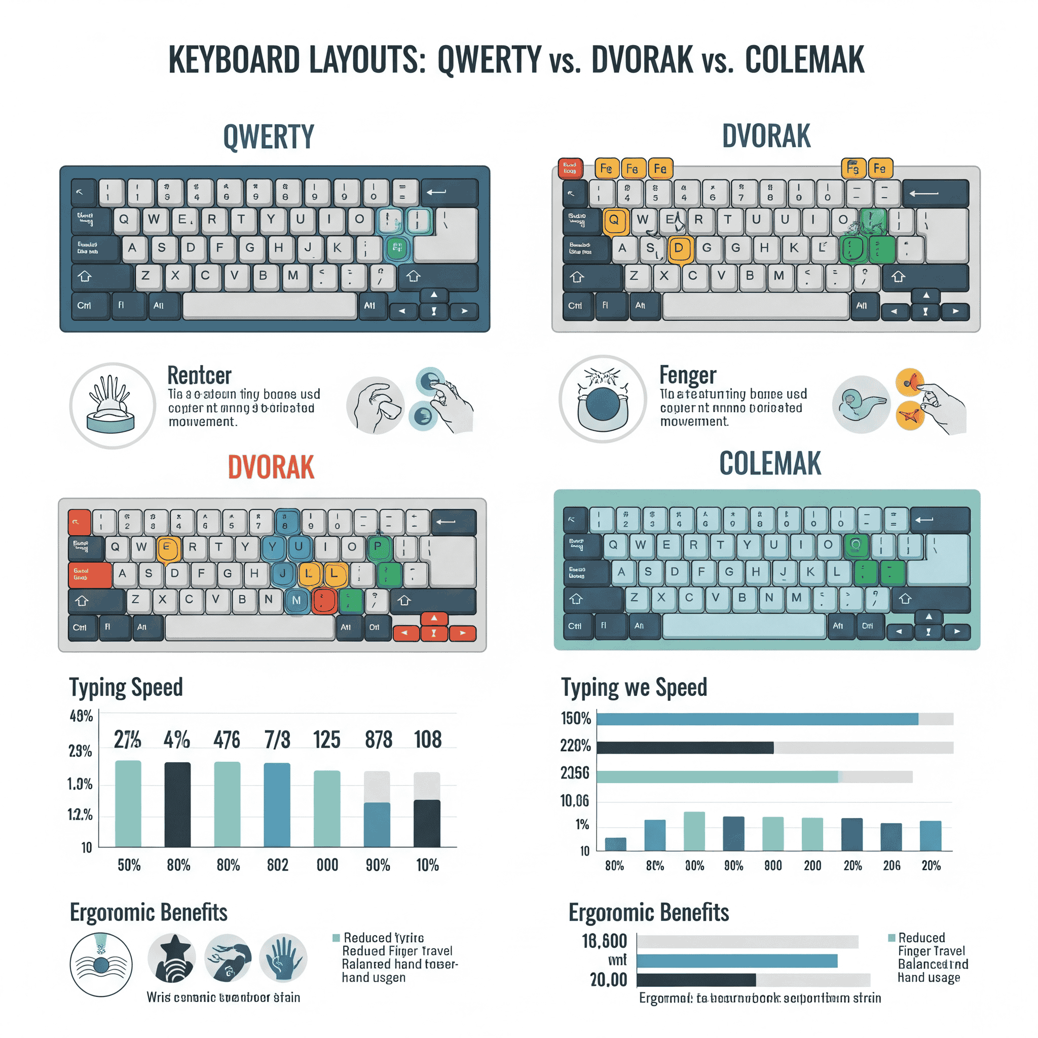 A keyboard with an alternative Dvorak layout