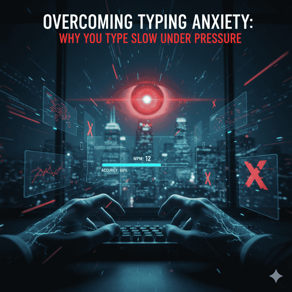 Person feeling anxious while typing