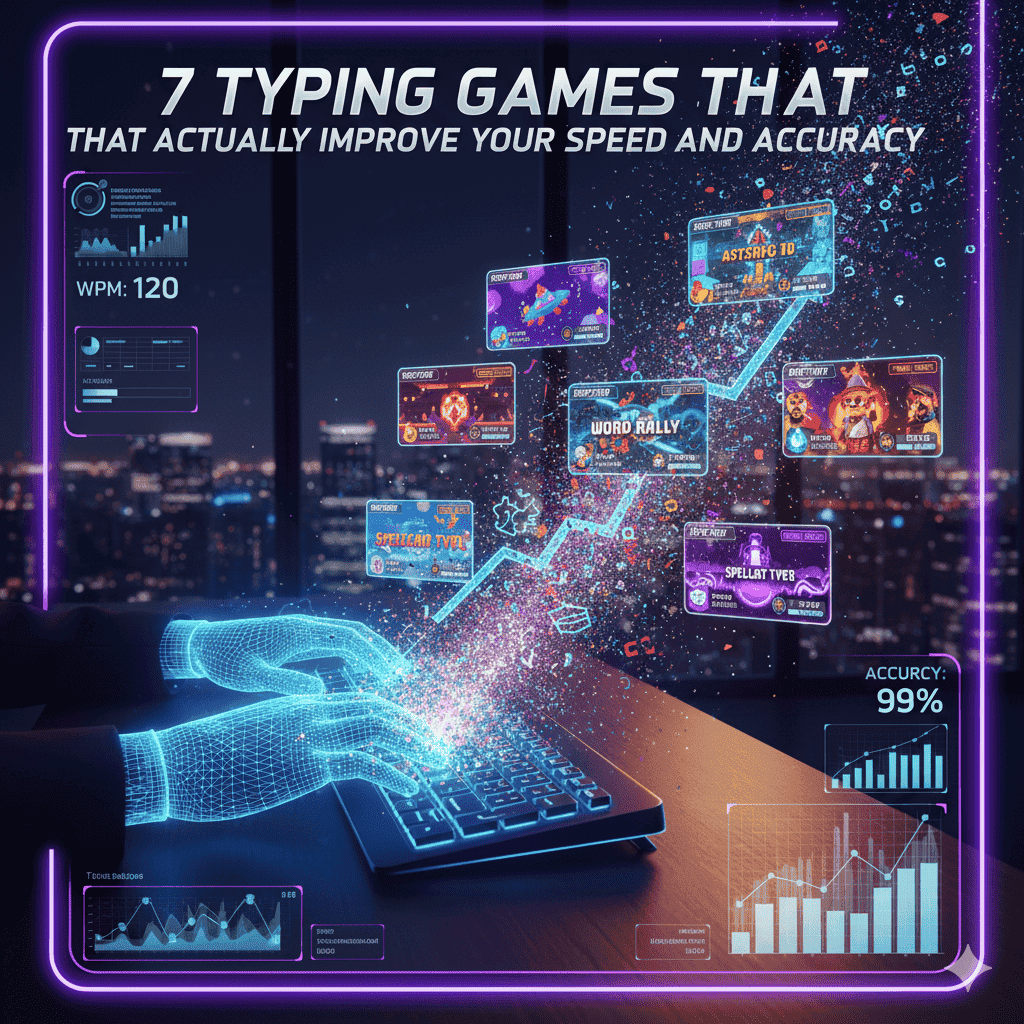 Colorful typing games interface