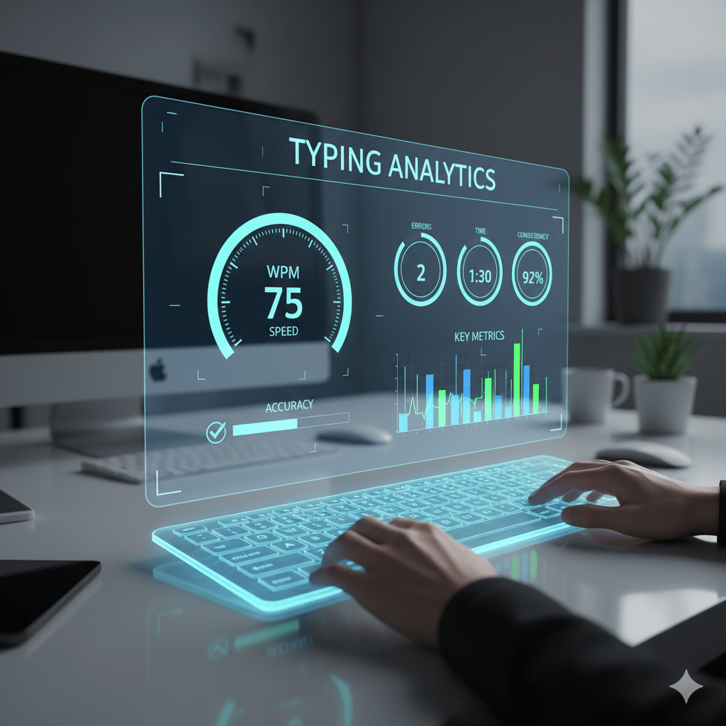 A chart showing typing speed and accuracy metrics