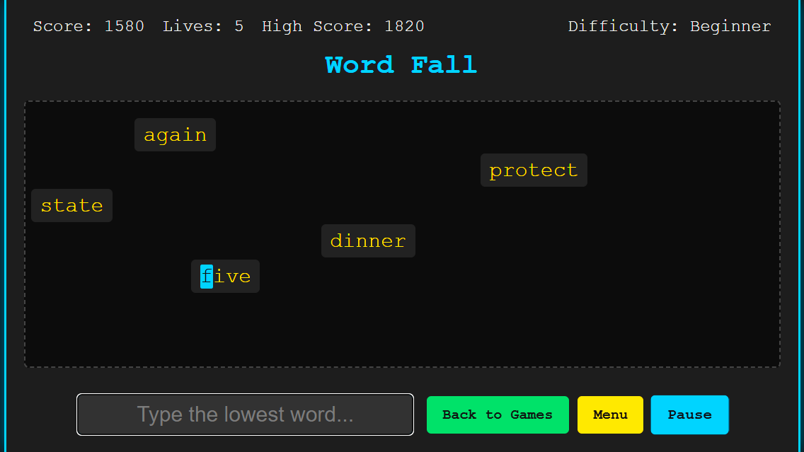 Falling Words Game